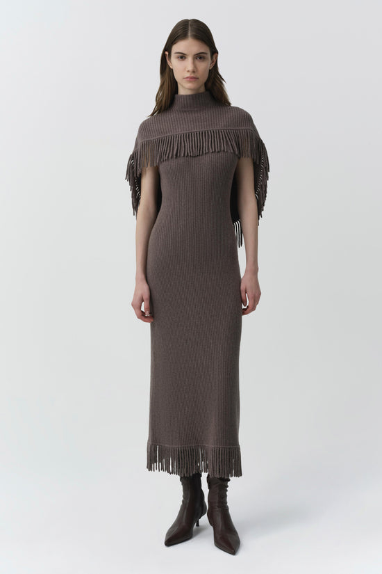 Jordan Knit Fringe Midi Dress