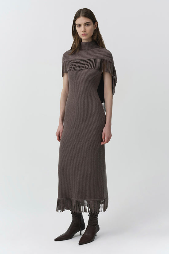 Jordan Knit Fringe Midi Dress