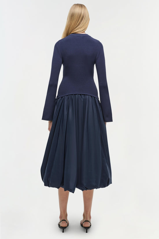 Kenlie Taffeta Knit Midi Dress