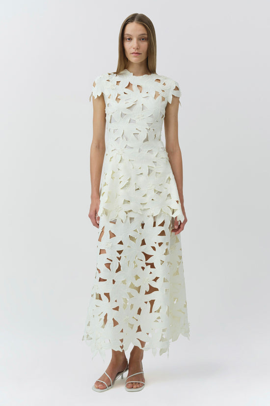 Neve Embroidered Cotton Midi Dress