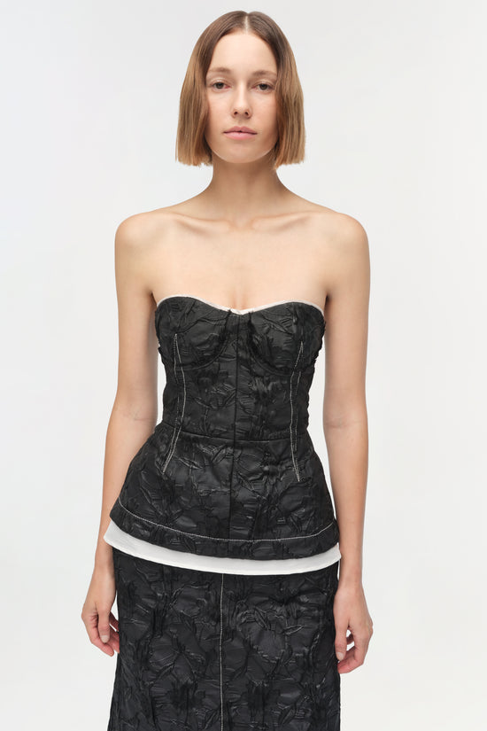 Zander Jacquard Bustier Top