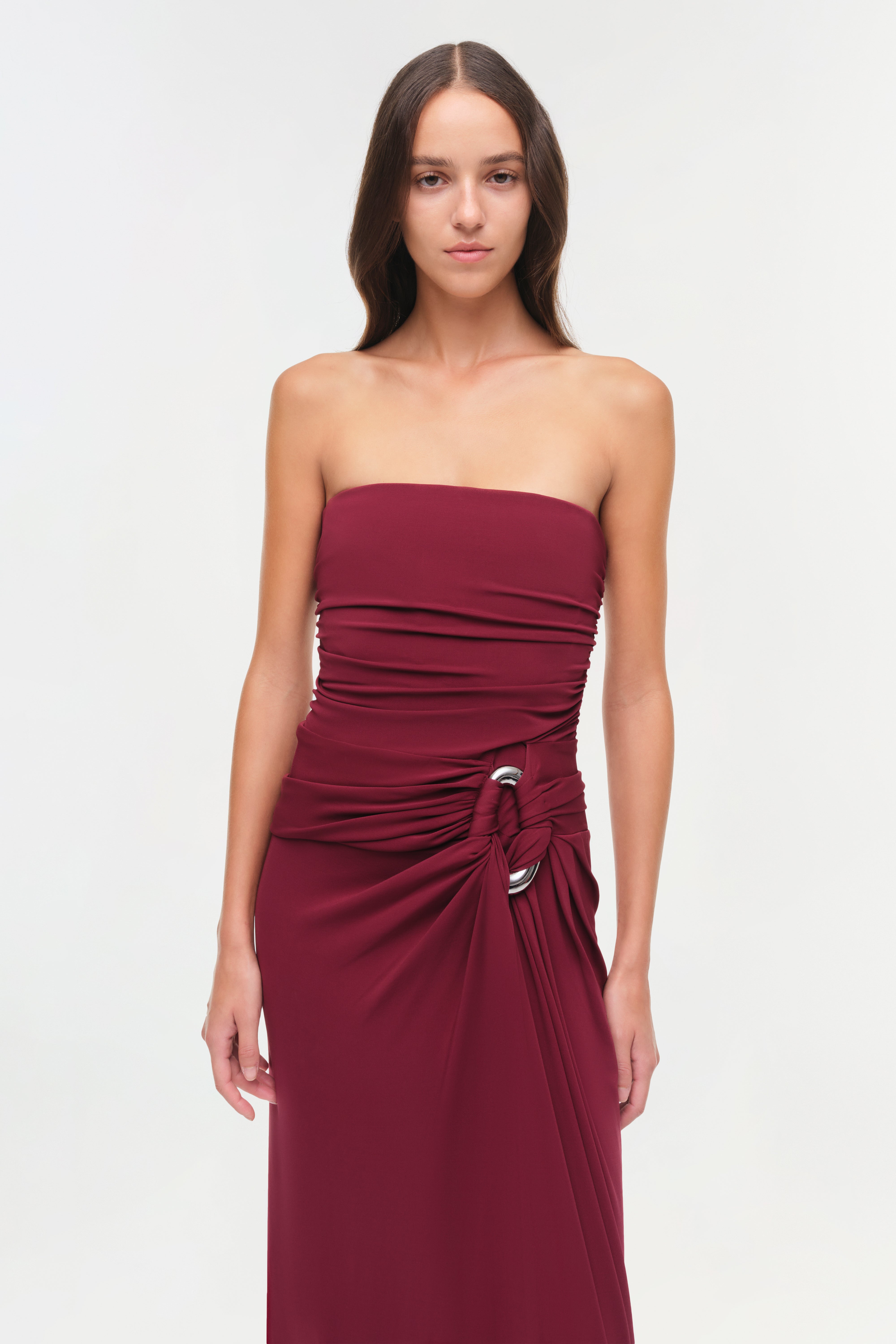jeronima maxi dress Shona Joy - Amina Plunge Balloon Sleeve Maxi Dress