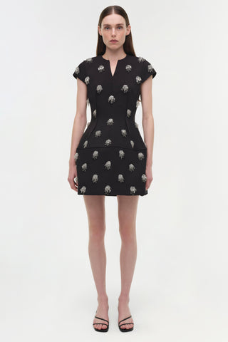 Bethanie Twill Embellished Mini Dress