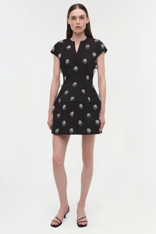 Bethanie Twill Embellished Mini Dress