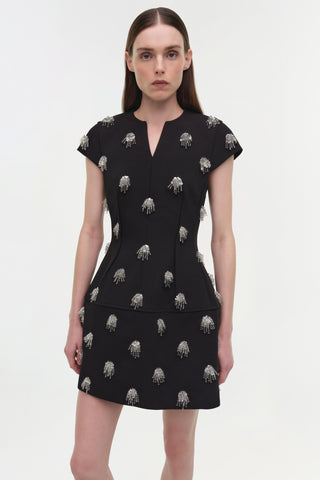 Bethanie Twill Embellished Mini Dress