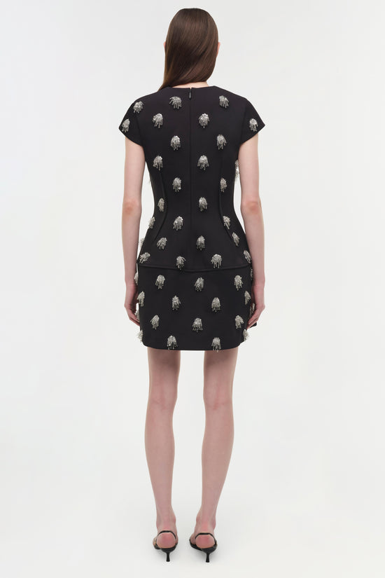 Bethanie Twill Embellished Mini Dress