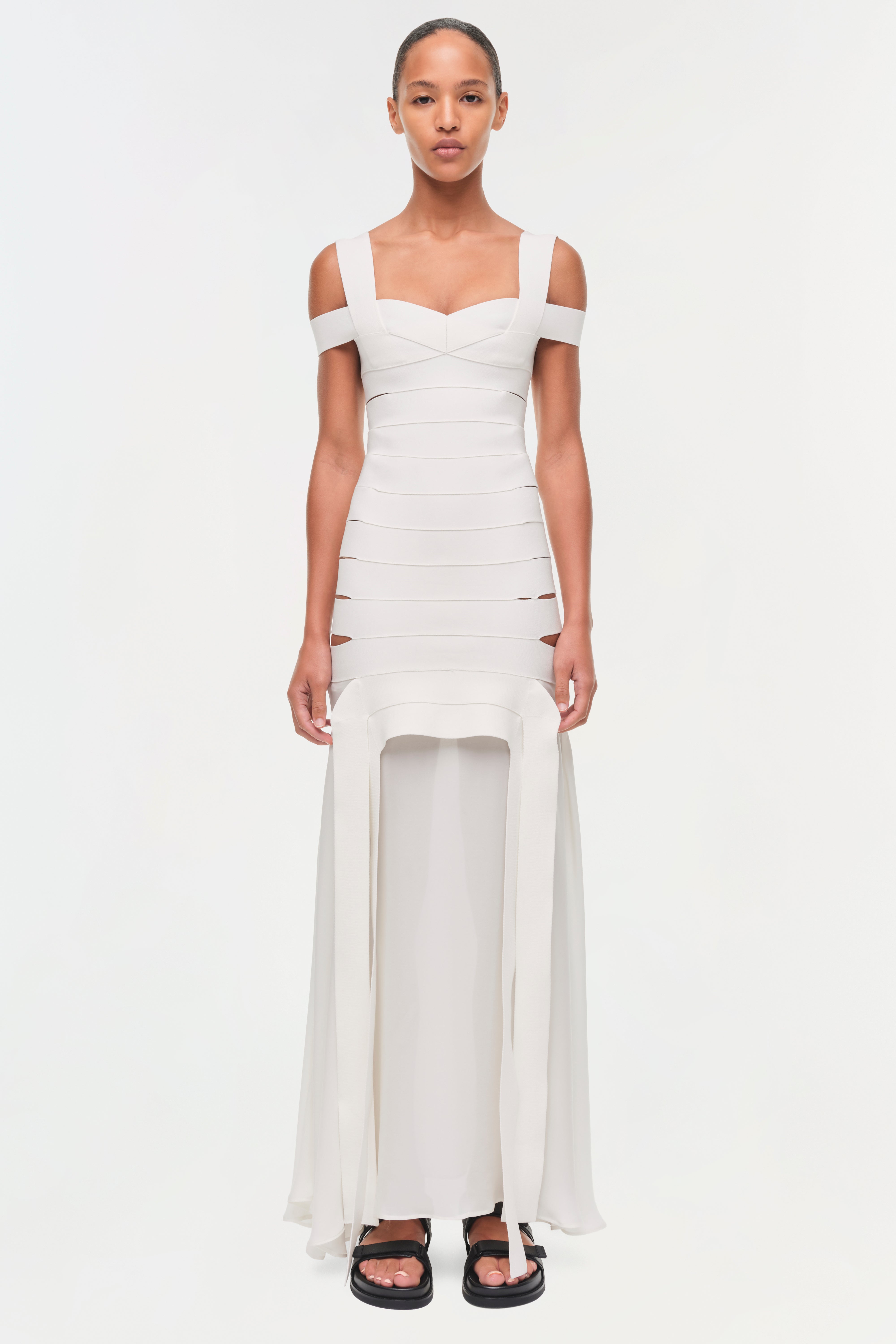 jonathan simkhai open neck maxi dress NEW Jonathan Simkhai Silver Open Neck Maxi Dress - Medium