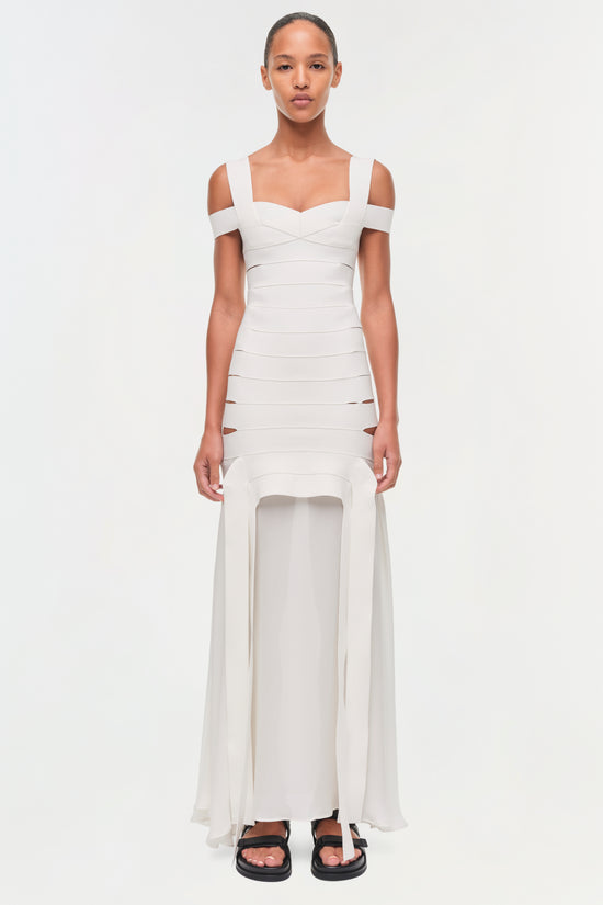 SIMKHAI Women's Callaway Knit Maxi Dress in Ivory, Size Small SIMKHAI Women's Callaway Knit Maxi Dress in Ivory, Size Small