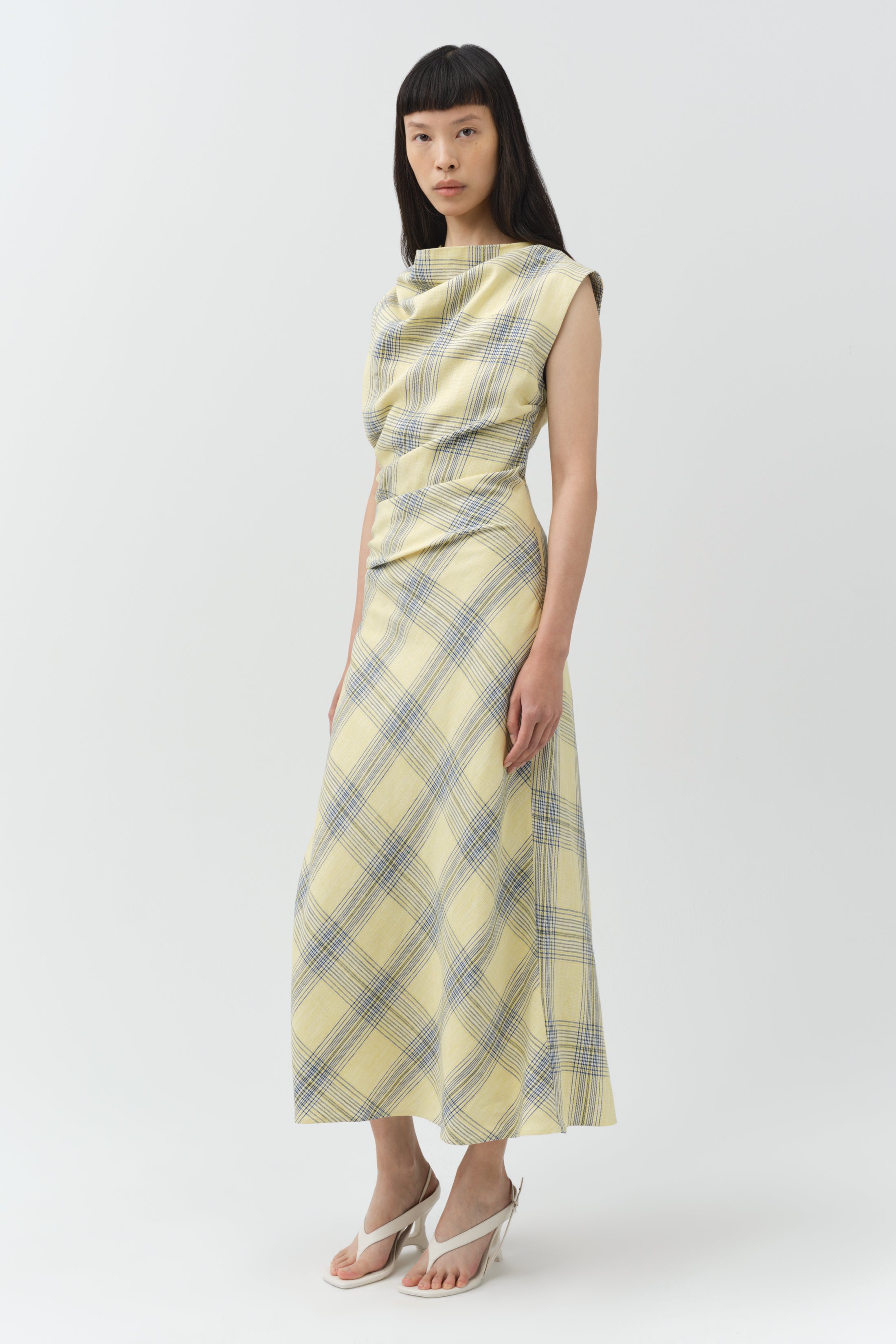 simkhai burke draped midi dress Burke Draped Satin Midi Dress SIMKHAI