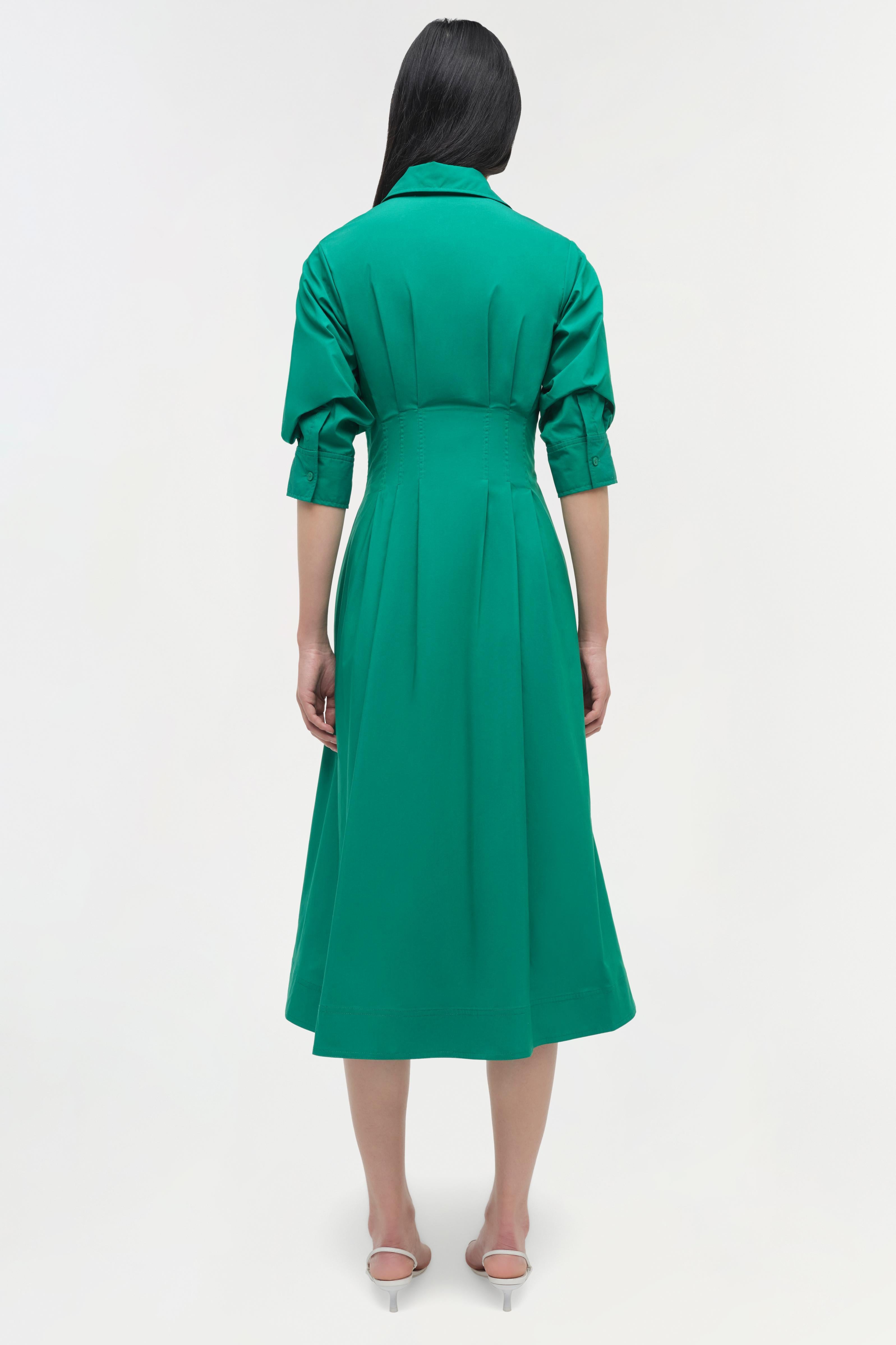 stretch cotton poplin pintuck long midi shirt dress Banana Republic Stretch-Cotton Poplin Pintuck Long-Midi Shirt Dress at MarketFair Shoppes in Princeton, NJ
