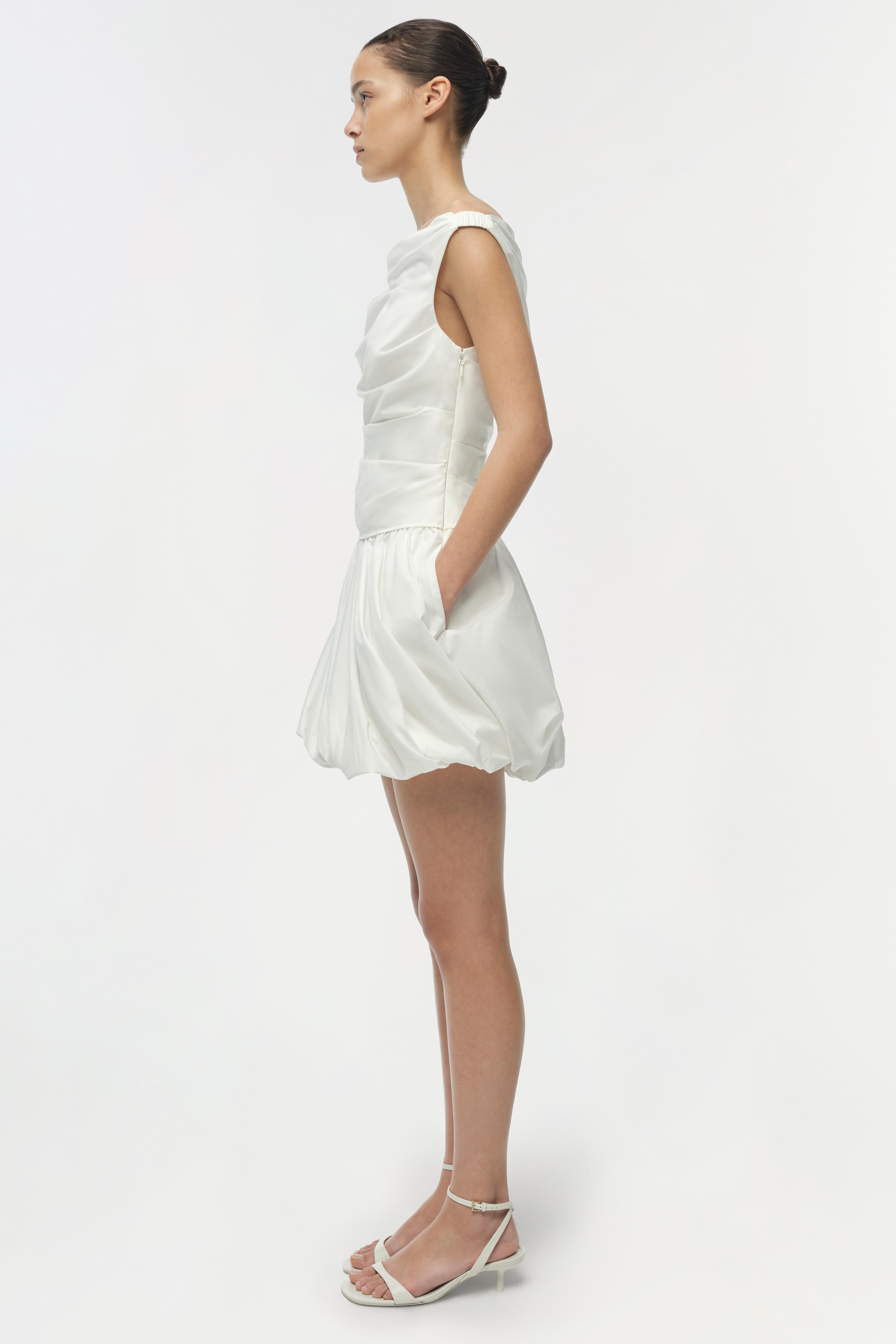 SIMKHAI Salina Cotton Bubble Mini Dress in White - Size 8 SIMKHAI Salina Cotton Bubble Mini Dress in White - Size 8