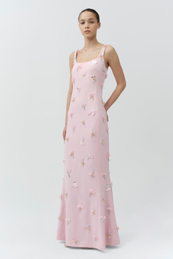 Briella Embellished Crepe Gown