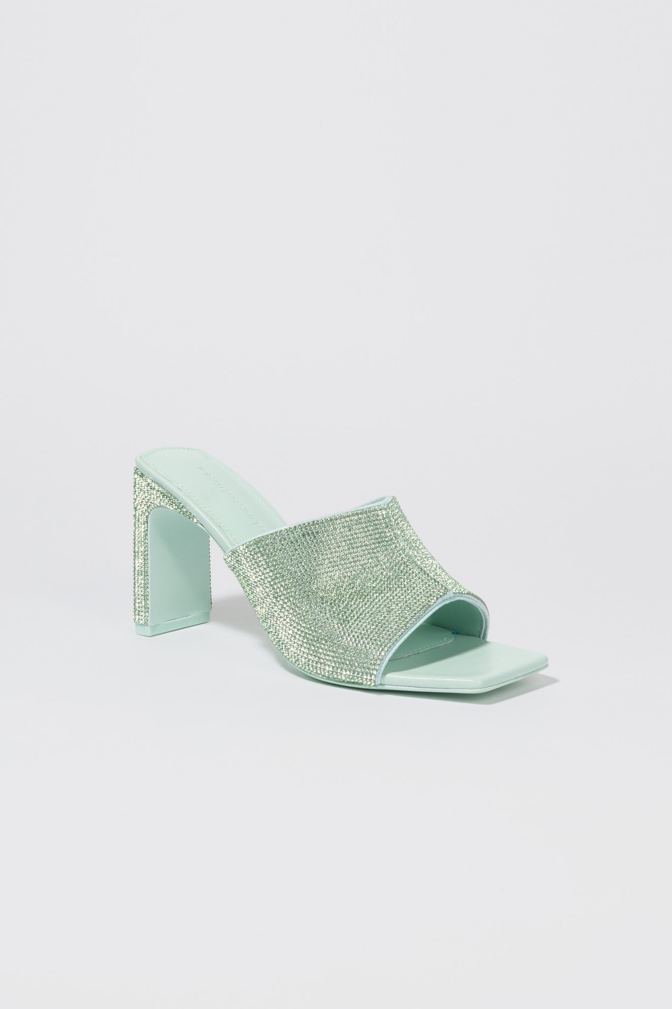 Asia Heeled Crystal Mule