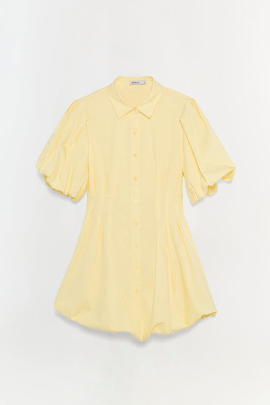 pale yellow cotton dress Butter Yellow Handspun Cotton Deep-V Maxi Tier Dress 42" / Regular (5'2"