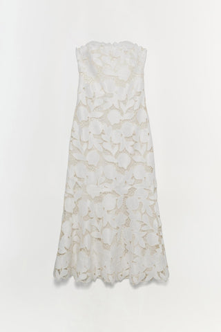 Valletta Strapless Embroidered Dress