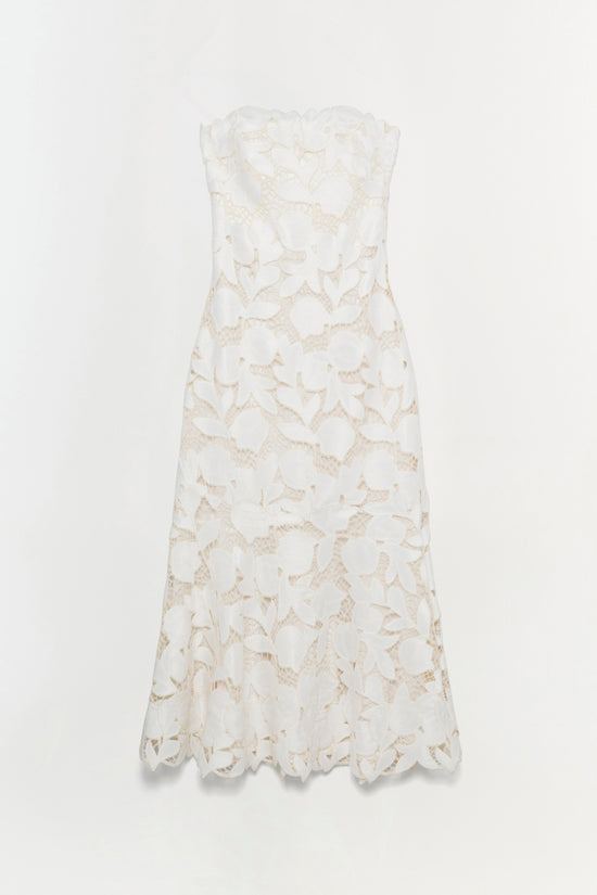 Valletta Strapless Embroidered Dress
