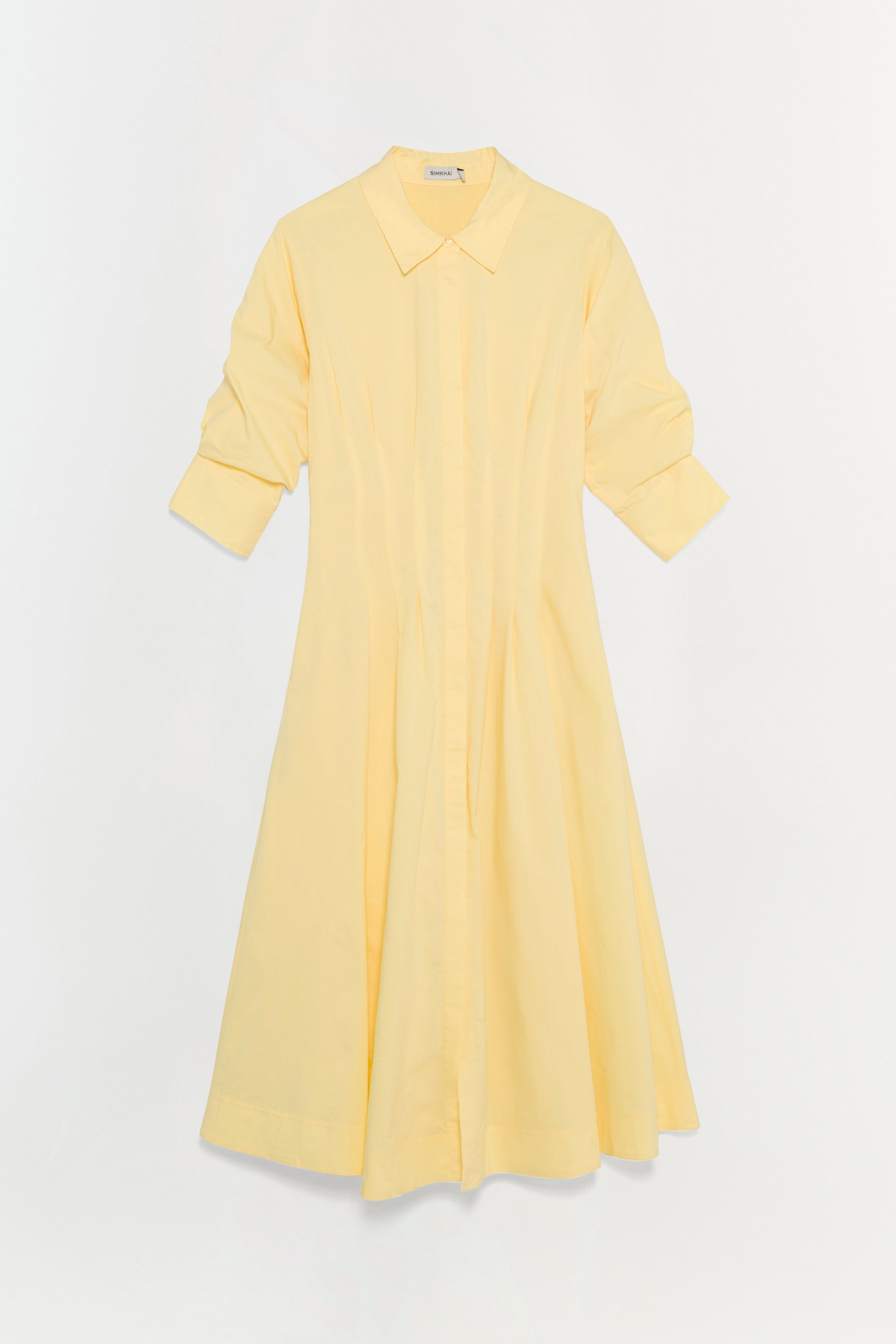 Jazz Pintuck Midi Dress - Buttercream Yellow Jazz Pintuck Midi Dress - Buttercream Yellow