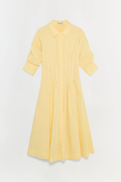 Jazz Pintuck Midi Dress - Buttercream Yellow | SIMKHAI Jazz Pintuck Midi Dress - Buttercream Yellow | SIMKHAI