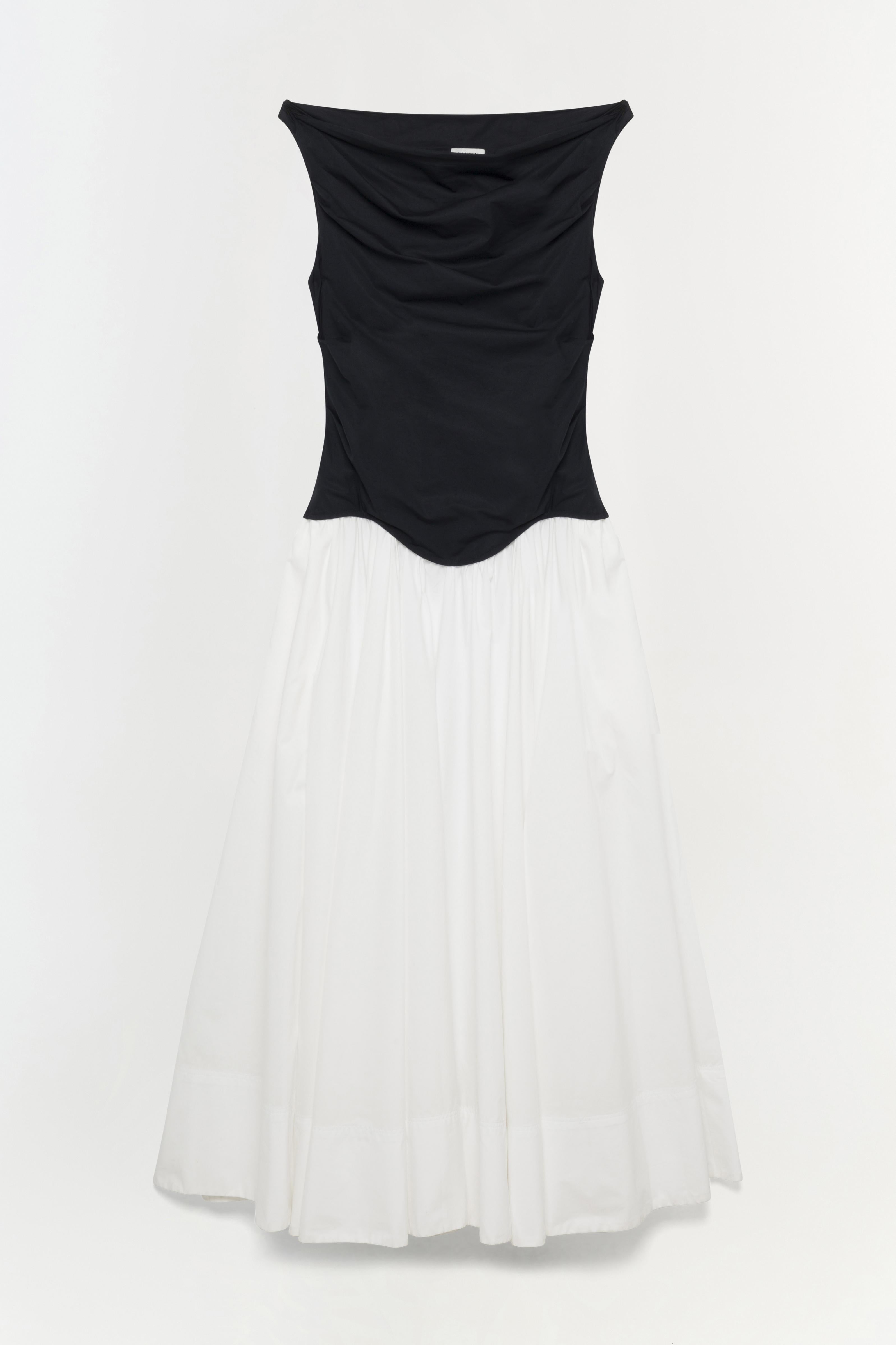 Cersei Off Shoulder Midi Dress - White Black Multi | SIMKHAI Cersei Off Shoulder Midi Dress - White Black Multi | SIMKHAI