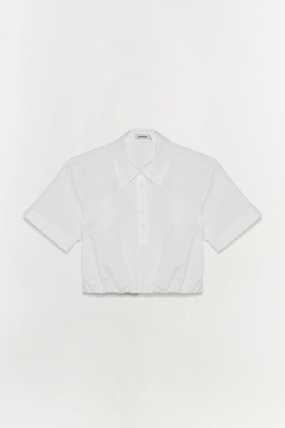 Nicky Short Sleeve Cropped Top - White | SIMKHAI