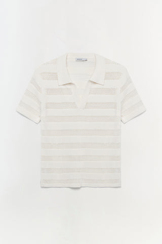 Calvin Striped Mesh Polo