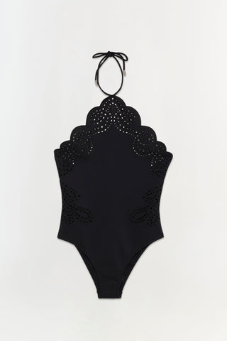 Nicolette Halter Embroidered Swimsuit