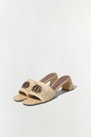 Sydney Raffia Block Heel Sandal