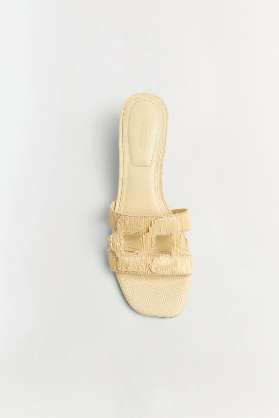Simkhai Monogram Raffia Block Heel