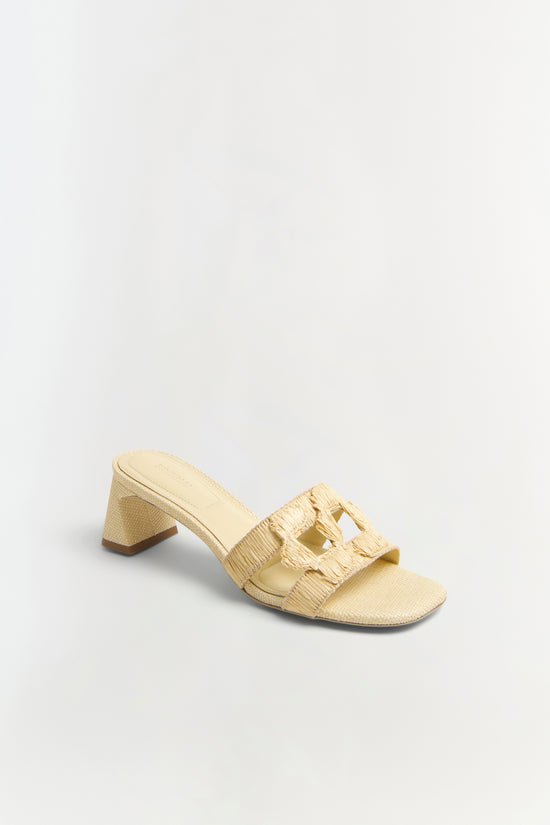 Simkhai Monogram Raffia Block Heel