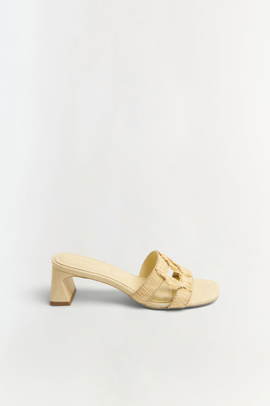 Simkhai Monogram Raffia Block Heel