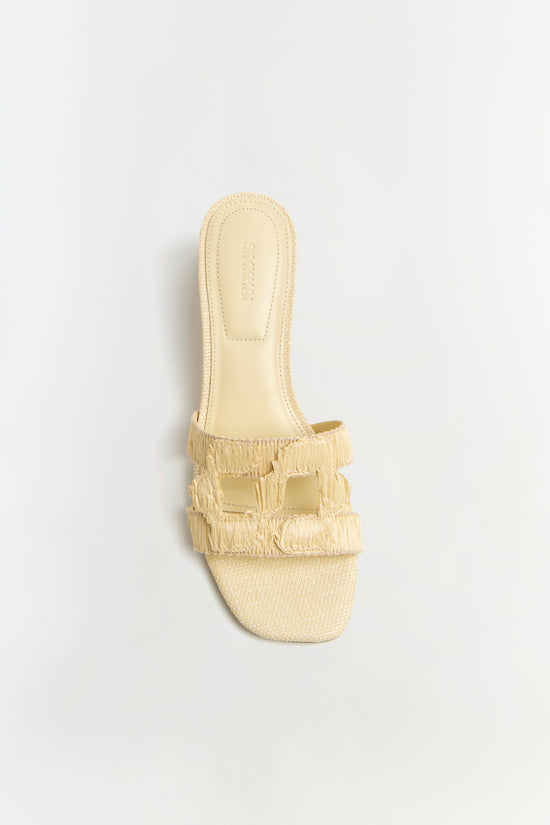 Simkhai Monogram Raffia Flat Slide