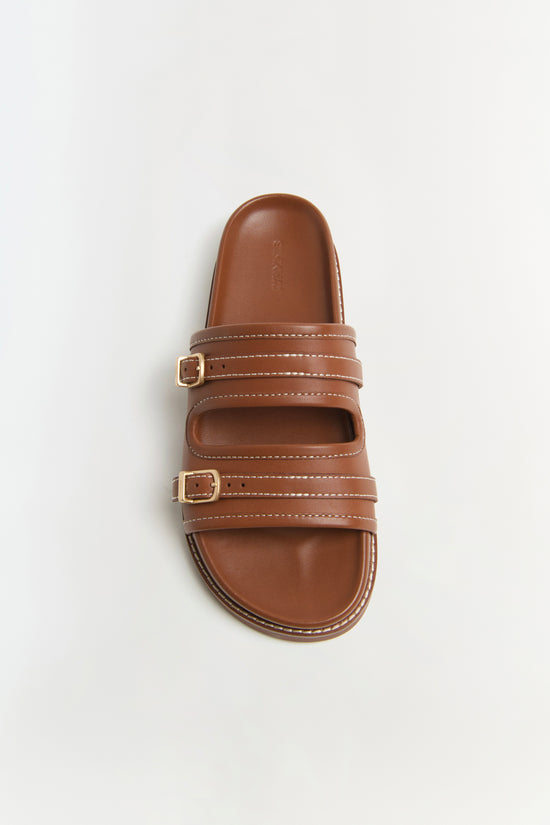 Aura Leather Pool Slide