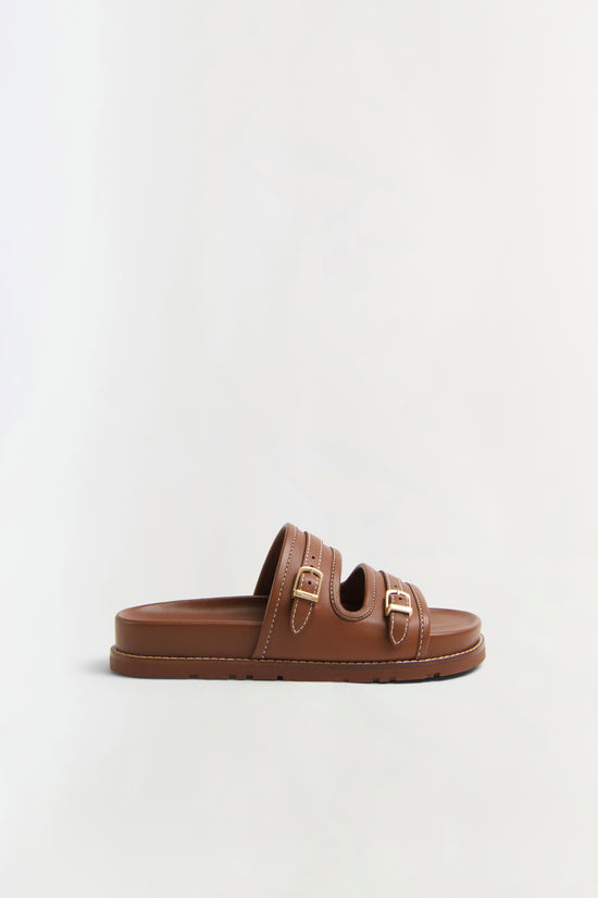 Aura Leather Pool Slide