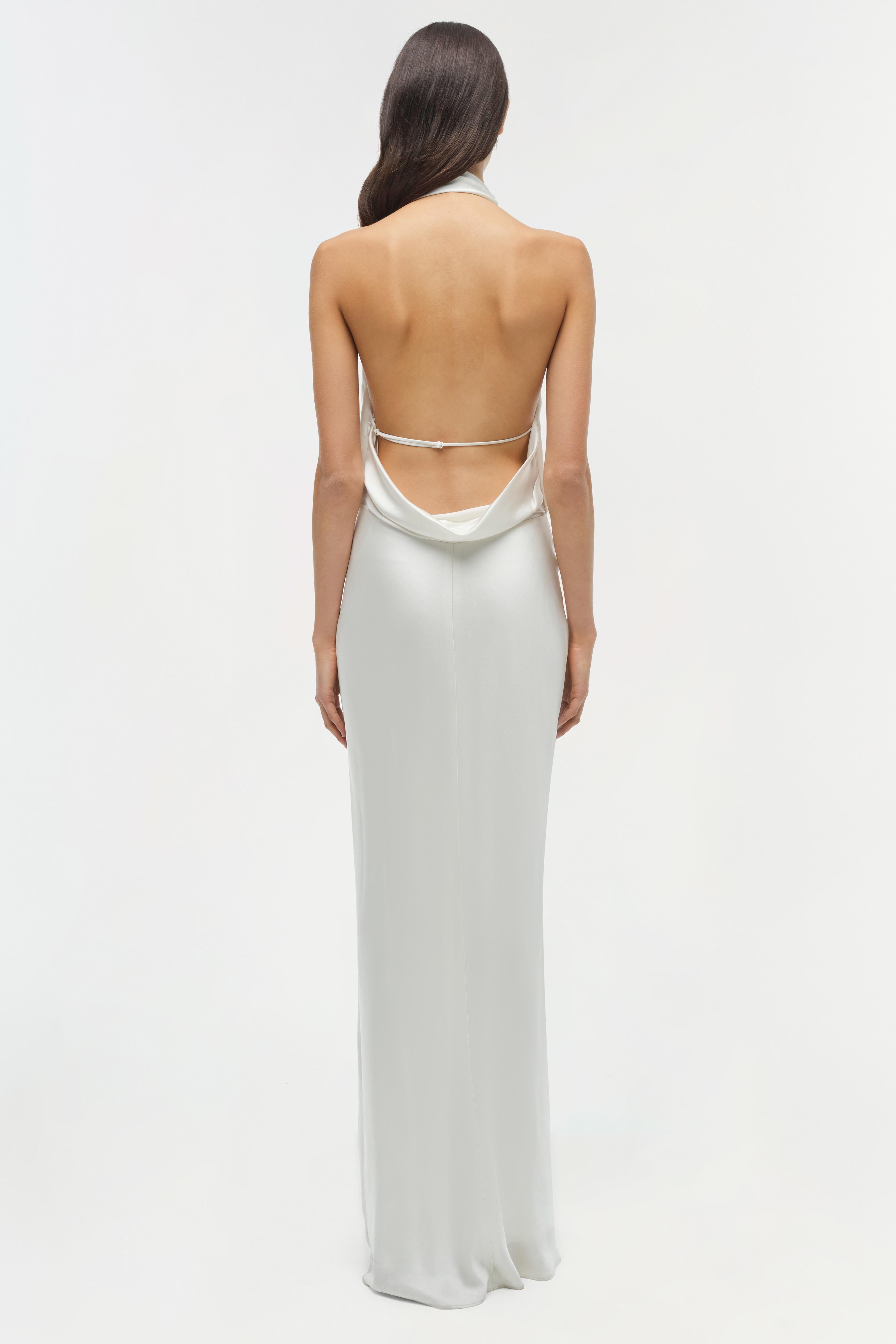 simkhai white dress Simkhai Women's Reannon Satin Gown in Ivory, Size 4