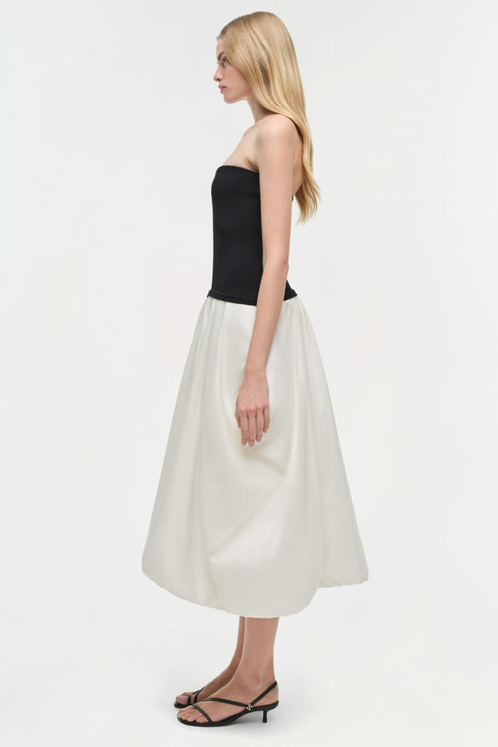 Izzy Strapless Taffeta Midi Dress