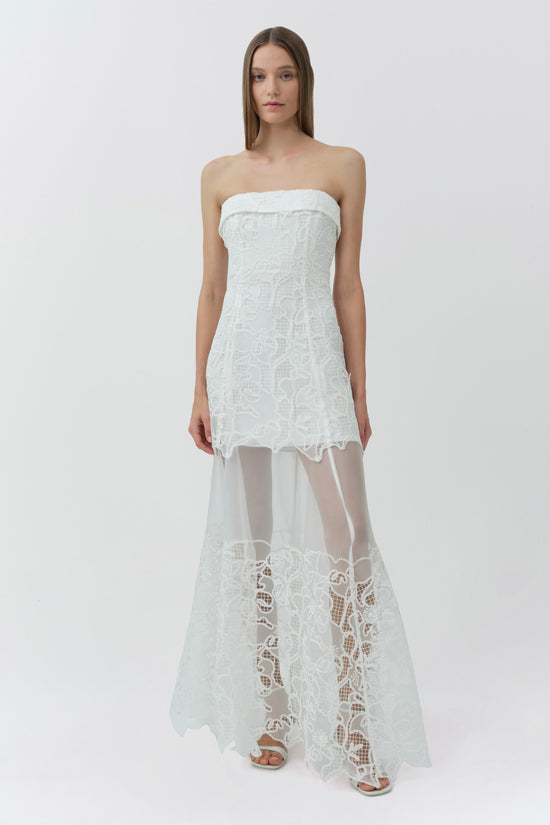 Rennis Embroidered Organza Bustier Gown