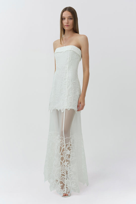 Rennis Embroidered Organza Bustier Gown