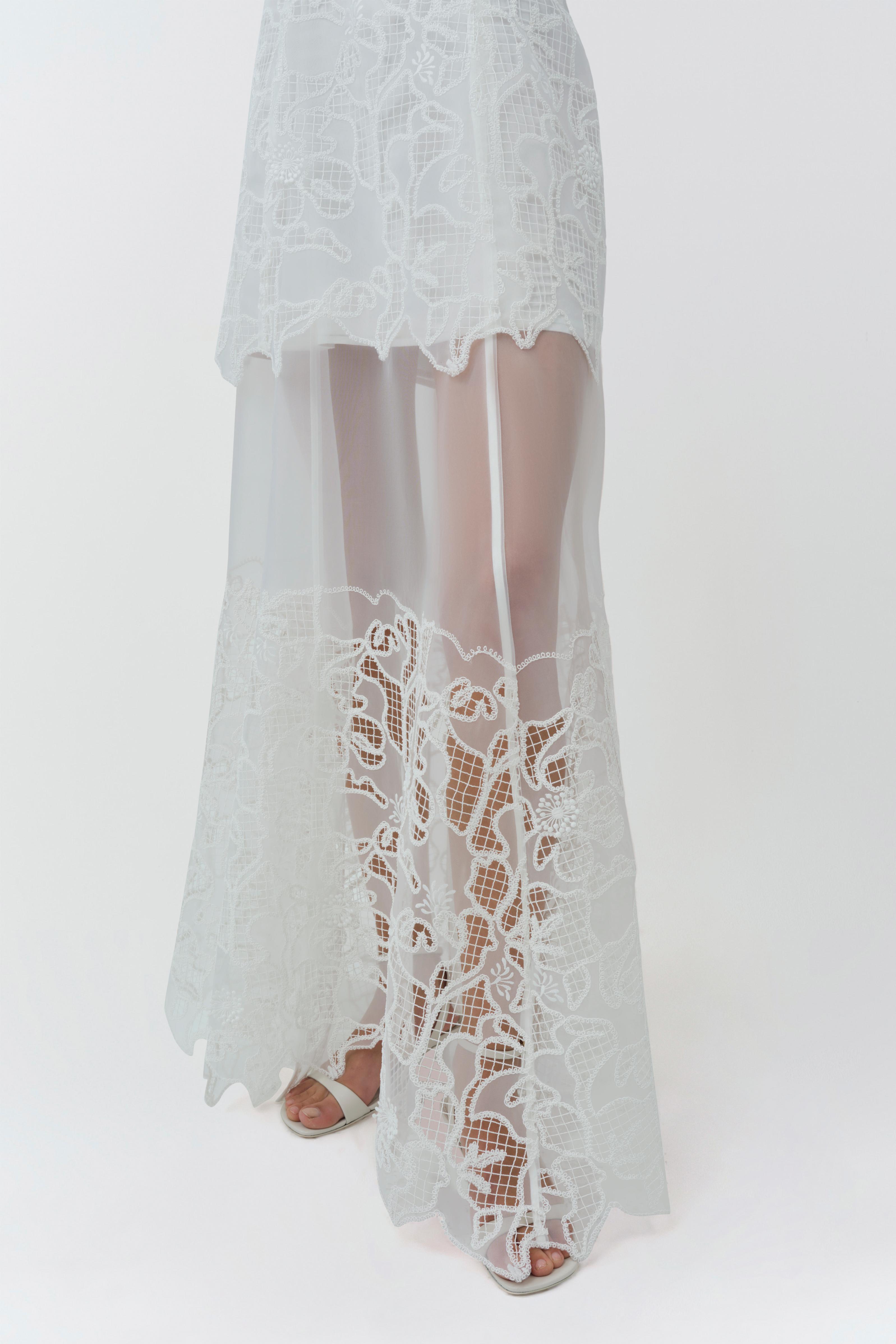jonathan simkhai embroidered lace bustier dress SIMKHAI Women's Valletta Bustier Midi-Dress - White Multi