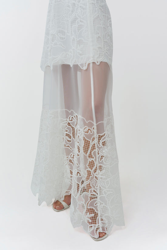 Rennis Embroidered Organza Bustier Gown