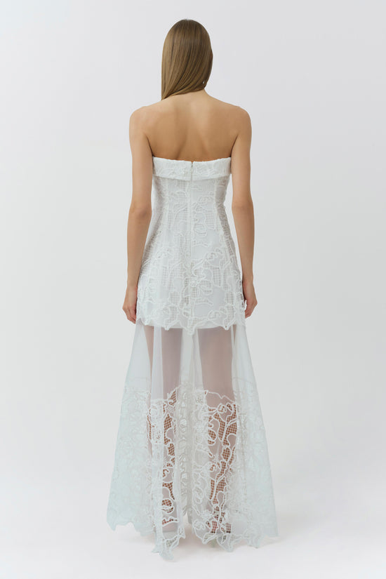 Rennis Embroidered Organza Bustier Gown