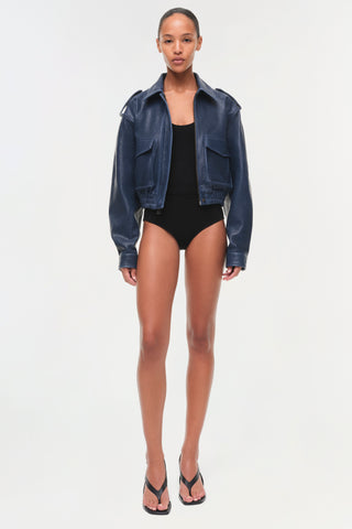 Roland Leather Cropped Jacket