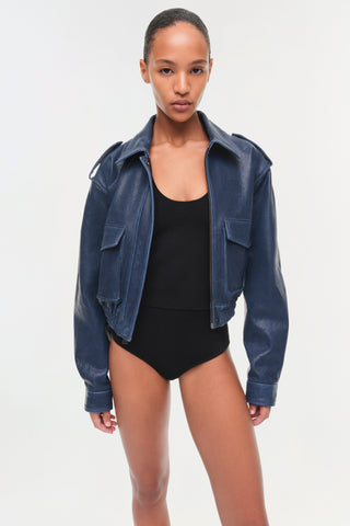 Roland Leather Cropped Jacket