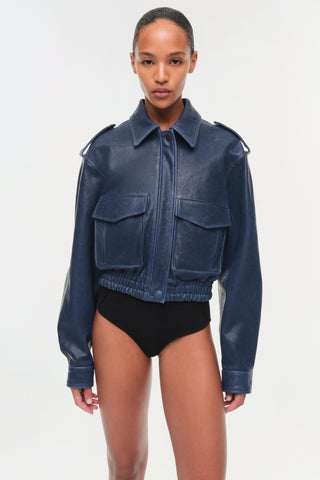 Roland Leather Cropped Jacket