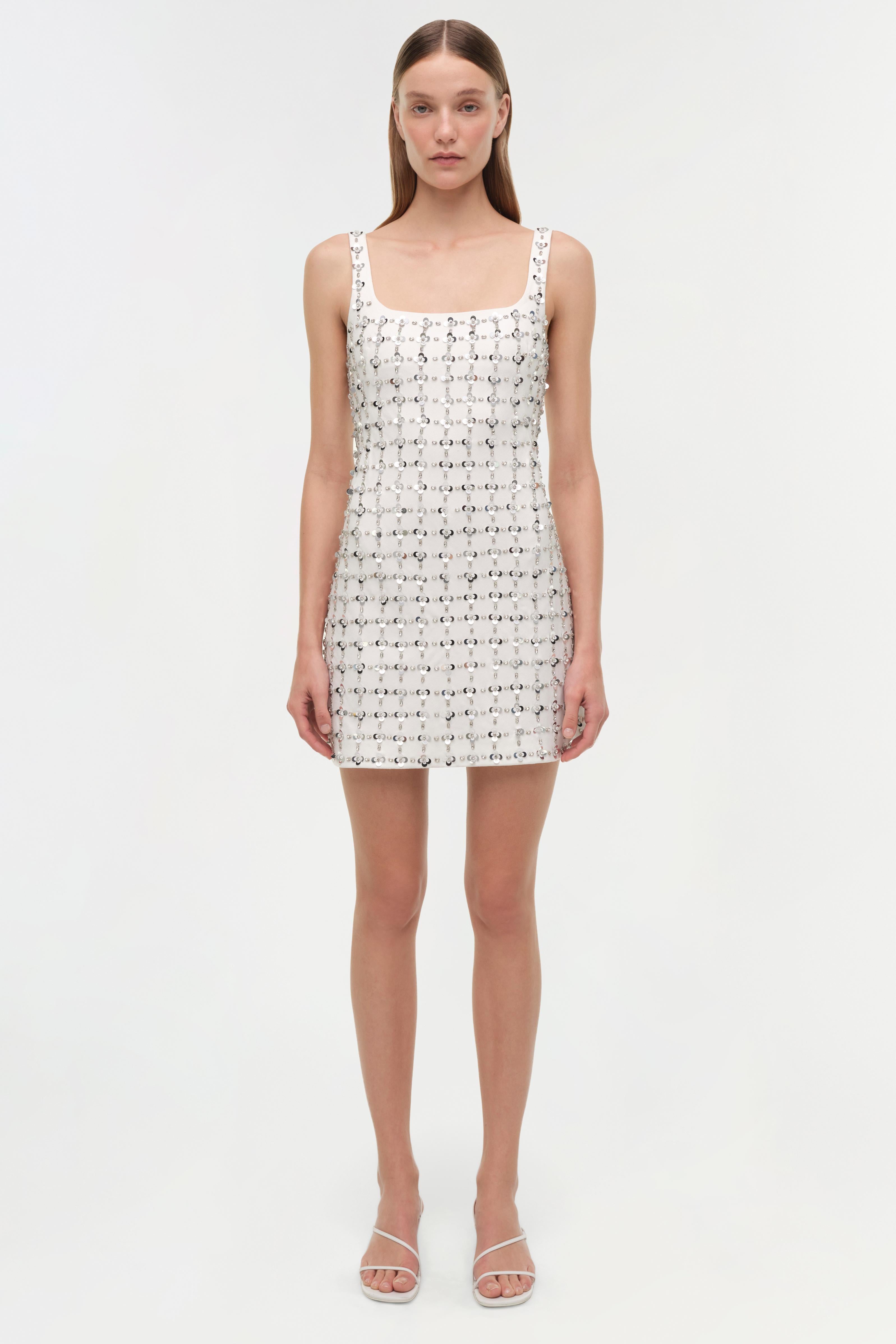 simkhai ziva crystal embellished crepe mini dress Simkhai Ziva Embellished Crepe Mini Dress In Pink