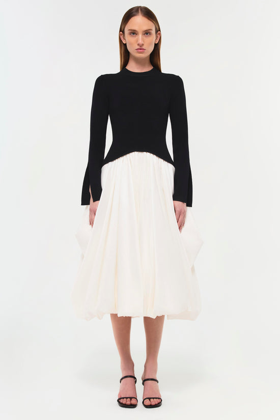 Kenlie Taffeta Knit Midi Dress