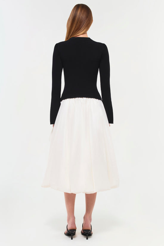 Kenlie Taffeta Knit Midi Dress