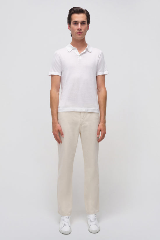 Ivory Barron Short Sleeve Polo - SIMKHAI