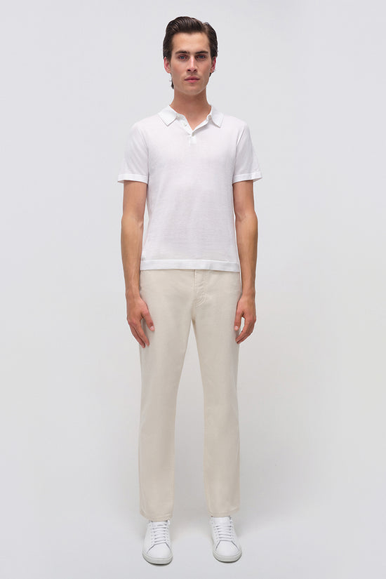 Ivory Barron Short Sleeve Polo - SIMKHAI