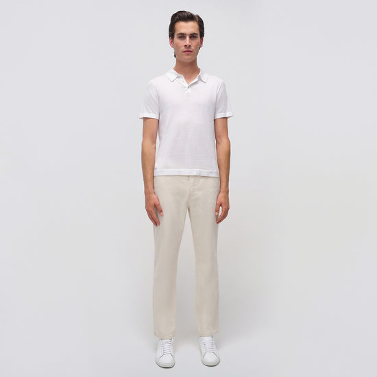 Ivory Barron Short Sleeve Polo - SIMKHAI