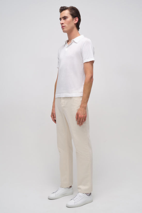 Ivory Barron Short Sleeve Polo - SIMKHAI